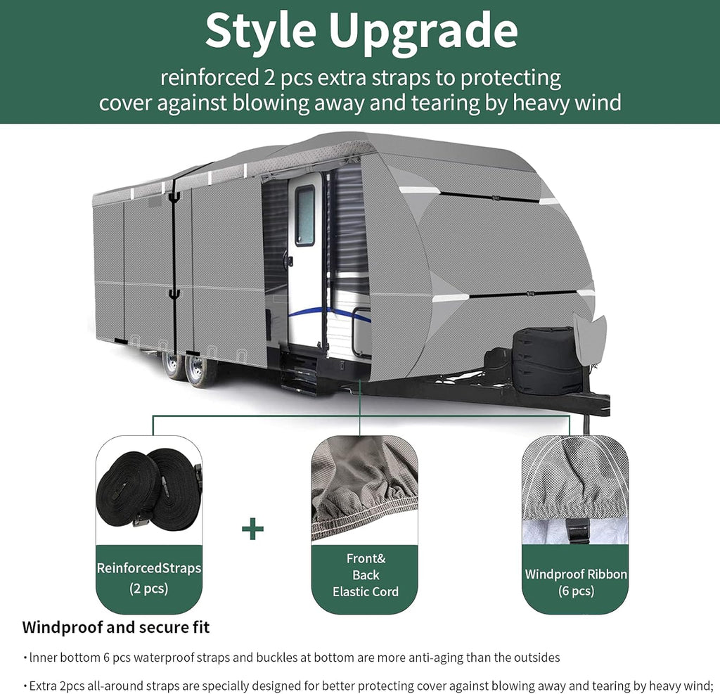 24ft Waterproof 6 Layers RV Travel Trailer Cover with Tongue Jack Cover J859