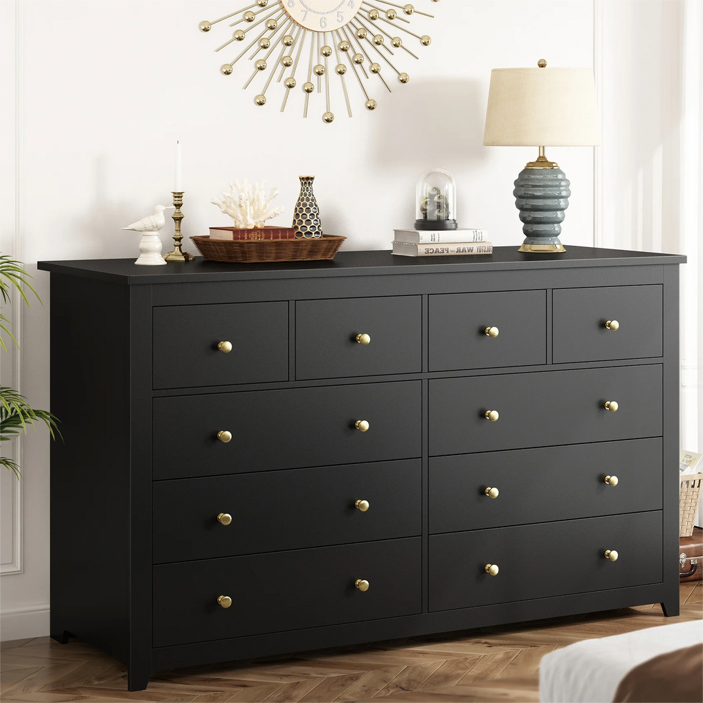 White 10 Drawer Wood Dresser I5004