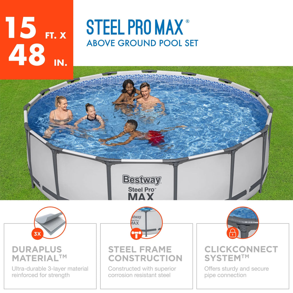 15' x 42 Round Above Ground Swimming Pool Set V332