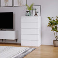 White 5 Drawer Wood Dresser C15410