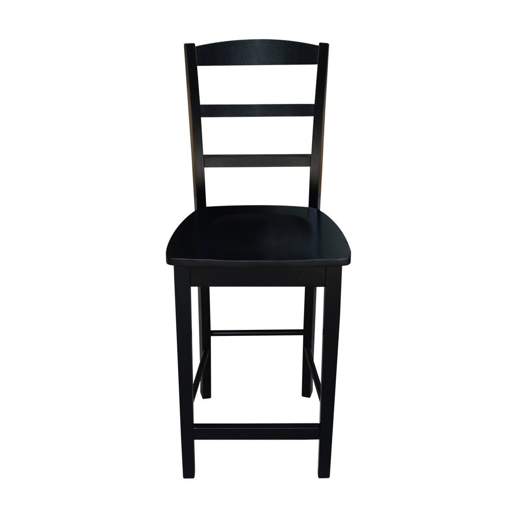 Round Pedestal Gathering Height Table with 2 Counter Height Stools, Black C326737