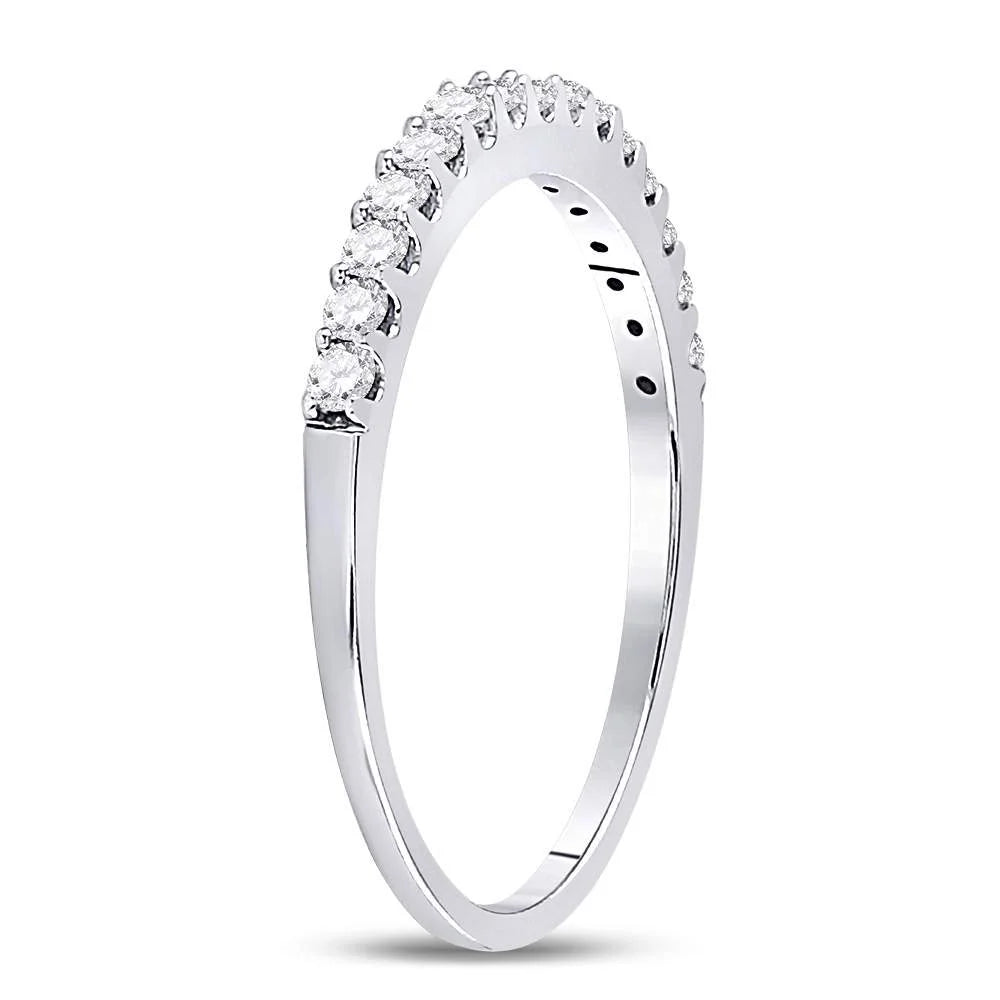 14kt White Gold Diamond Wedding Band 1/4 Cttw K3876