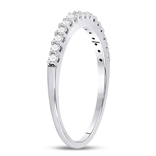 14kt White Gold Diamond Wedding Band 1/4 Cttw K3876