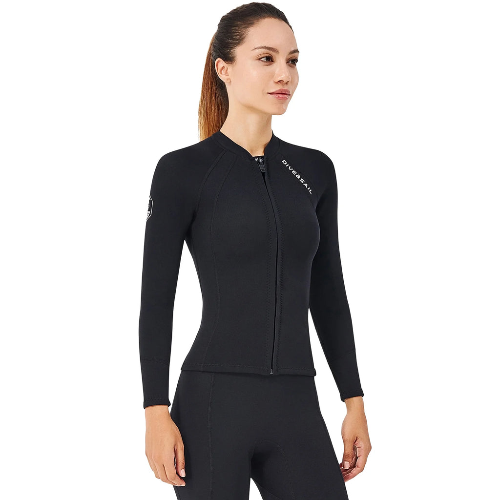 2mm Neoprene Front Zipper Wetsuits Jacket Long Sleeves Z50813
