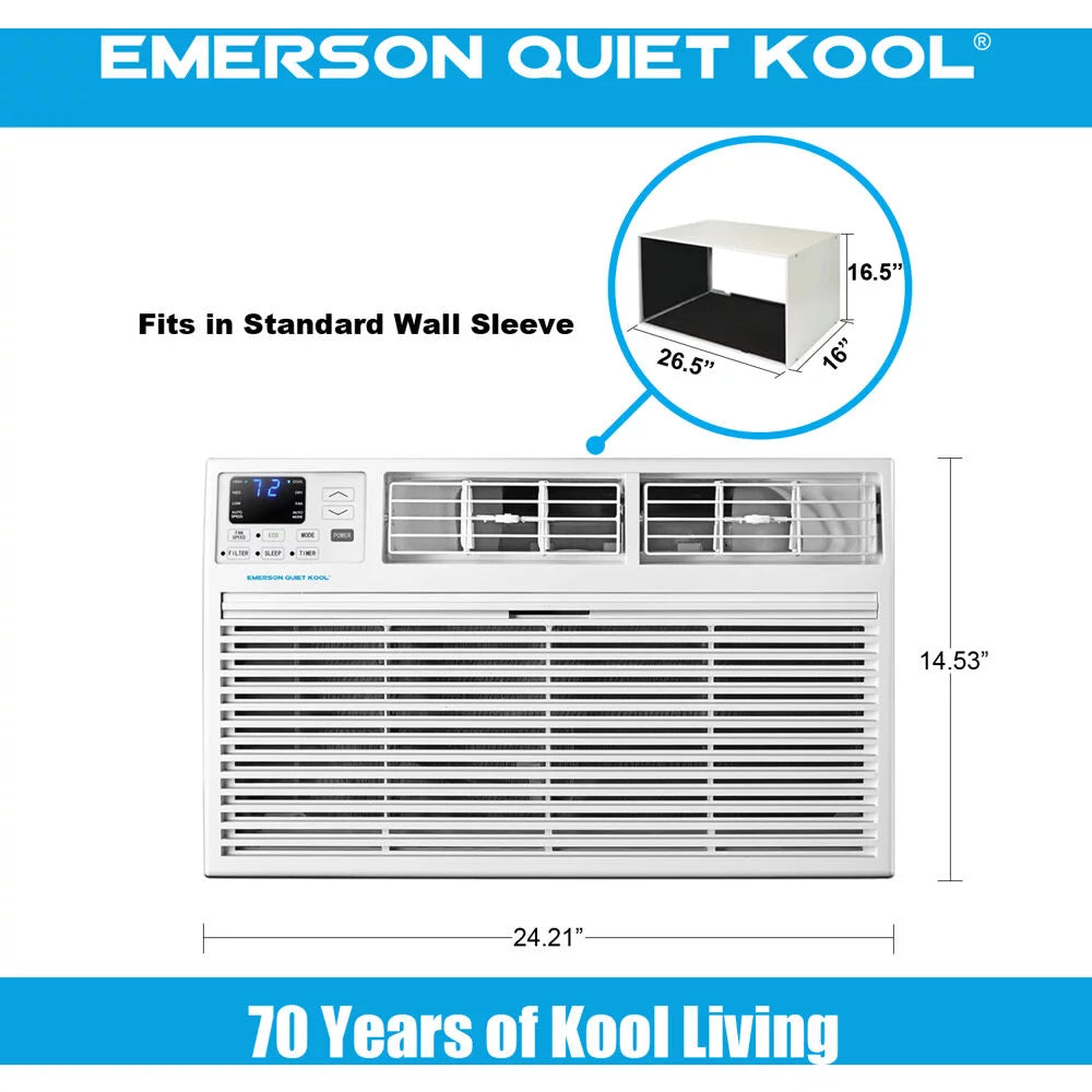 10,000 BTU 115-Volt Through-the-Wall Air Conditioner with Remote, White O8395