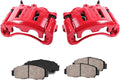 Red Coated Caliper Pair + Ceramic Brake Pads + Hardware Brake Kit O93443