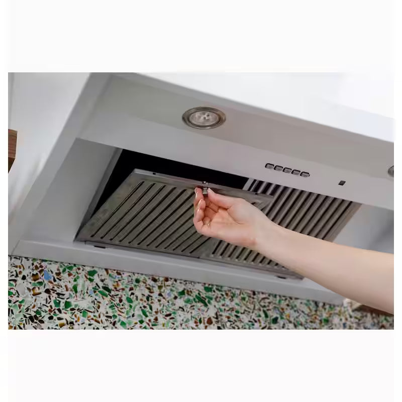 36 in. Smart Wall Mount Hood with Light in Matte White J24147