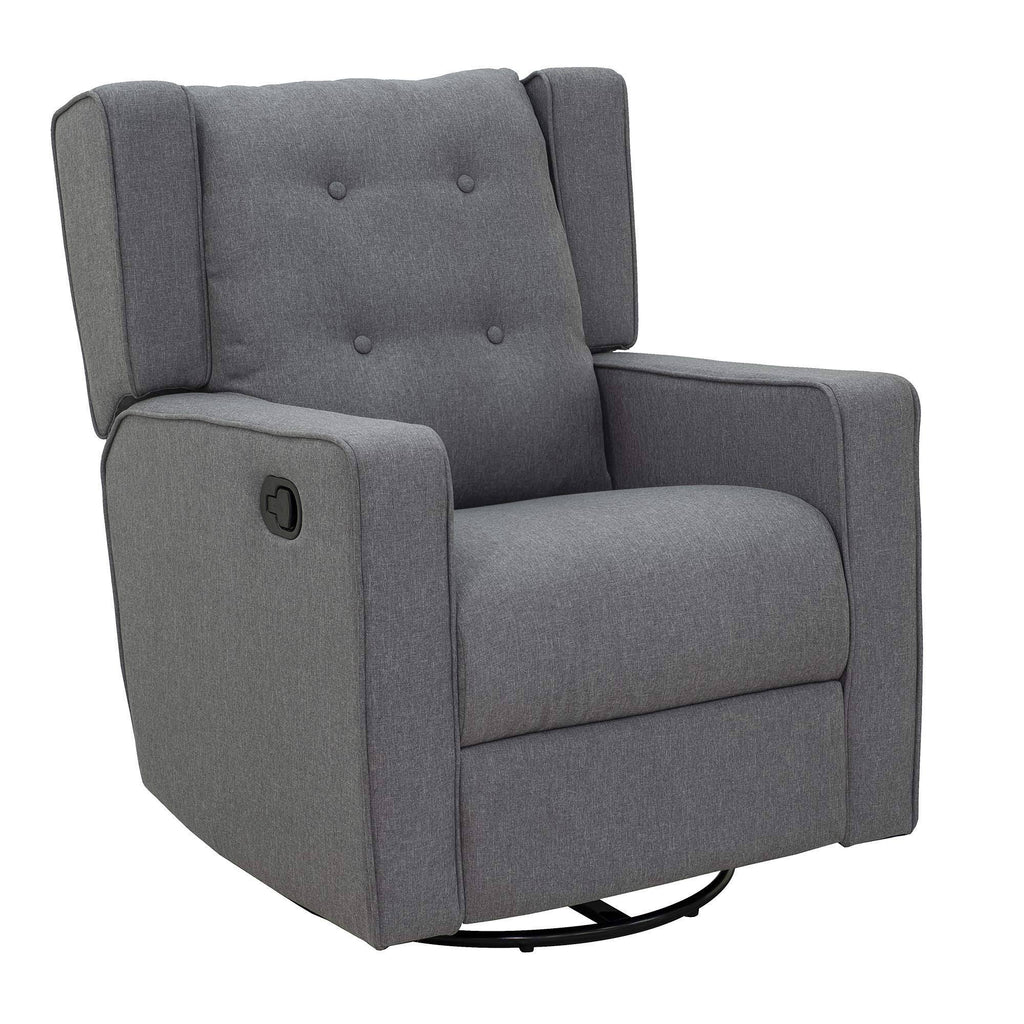Grey Linen Swivel Gliding Recliner Sofa Chair T930908