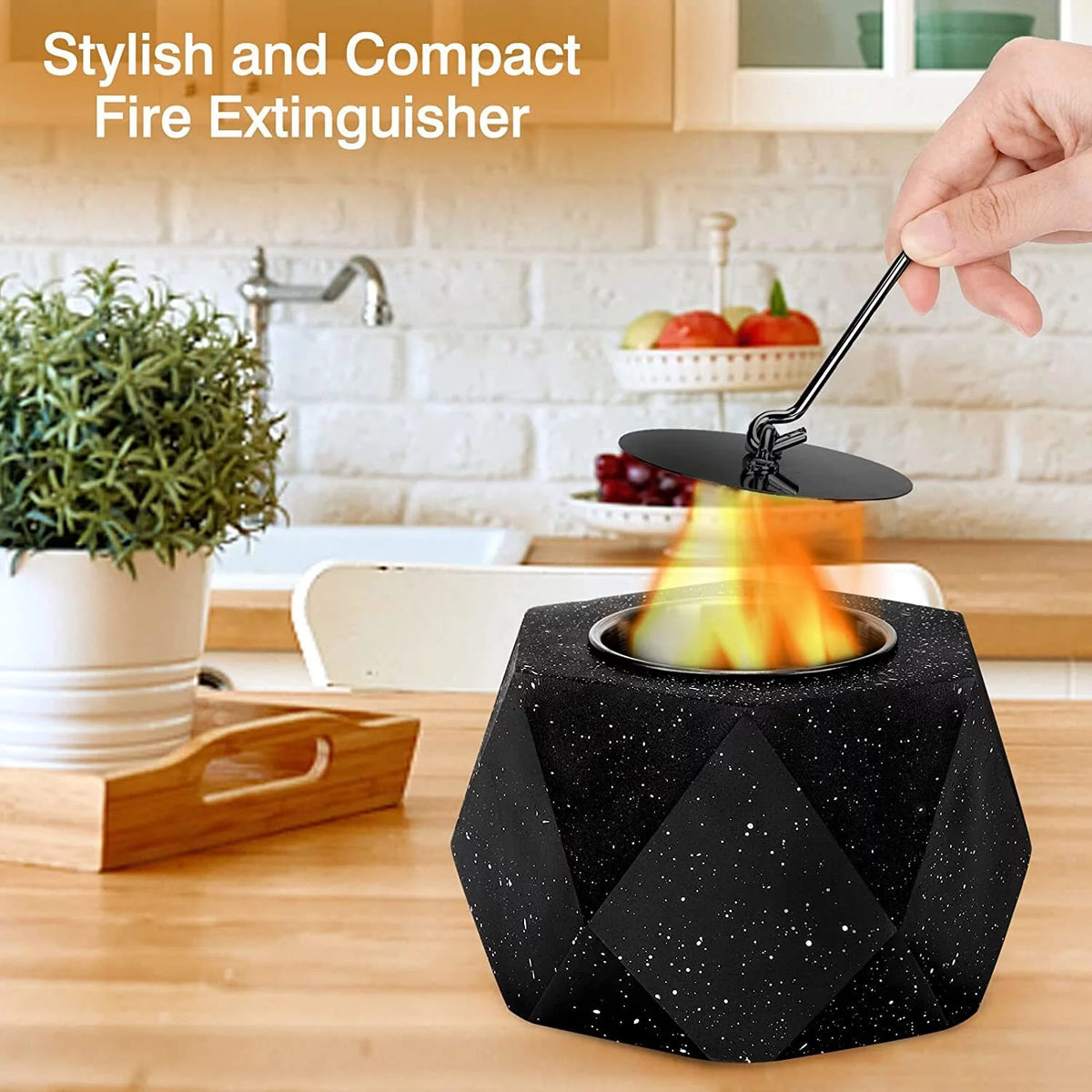 Concrete Tabletop Fire Pit Bowl Alcohol Burner V3287