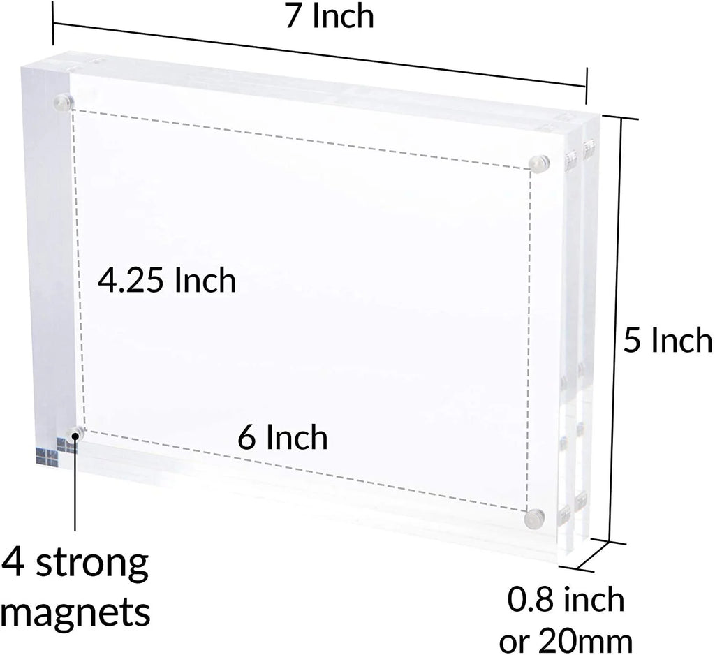 Magnetic Acrylic Photo Frame 5 in x 7 in Clear Pack of 3 A711888