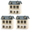 Set of 3 Wood Doll Houses Miniature Furniture Kits M682591