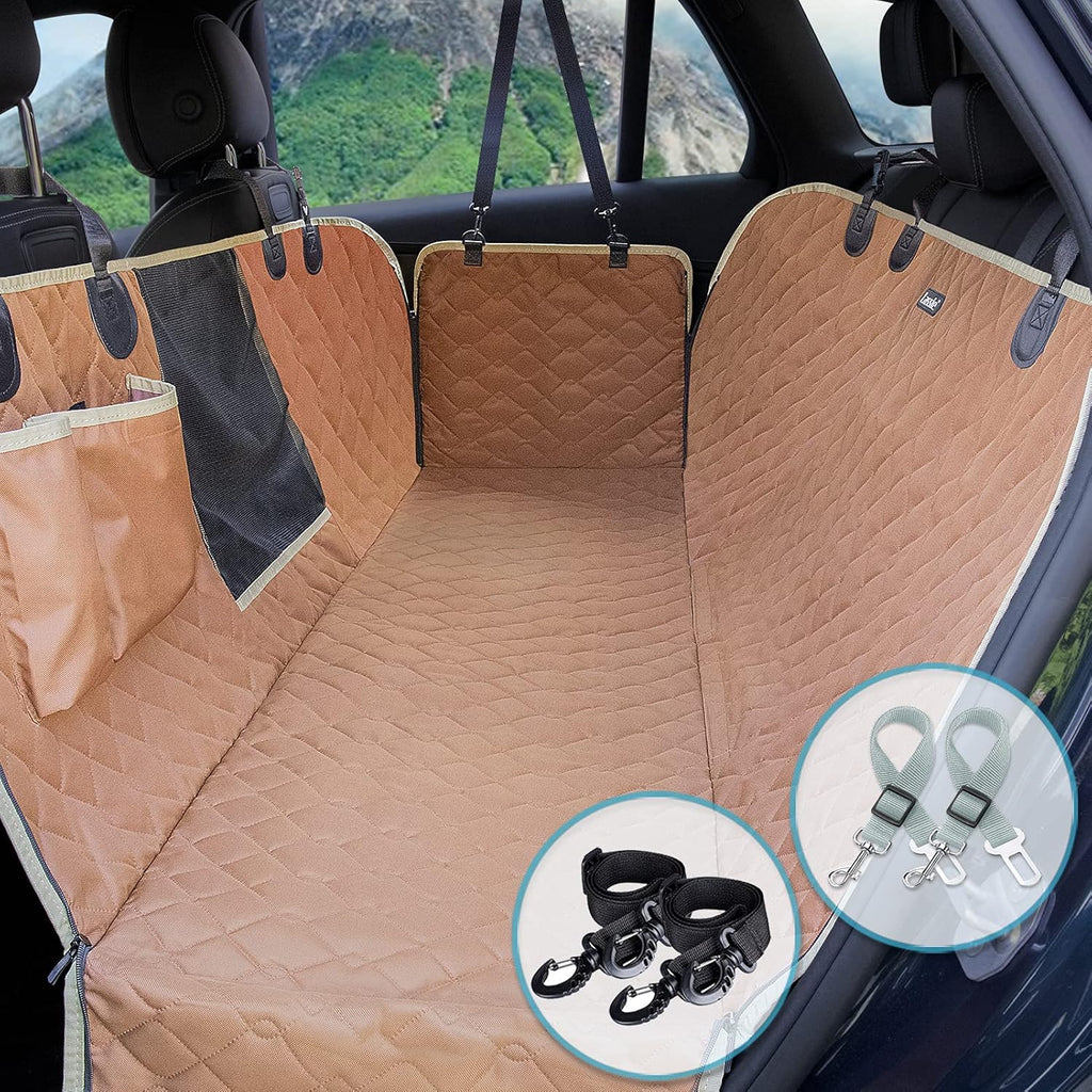 Dog Seat Covers for Cars Back Seat 100% Waterproof with Mesh Visual Window Nonslip Dog Car Hammock Universal Size Pack of 2 K8490