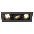 Square Matt Black 3 GU10 Recessed Downlight C36128