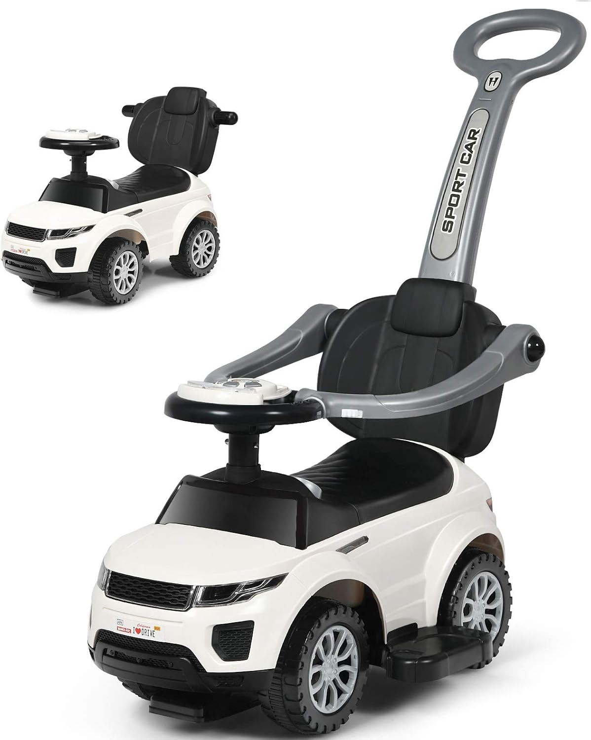 3 in 1 Ride on Push Car with Horn Music Light Pink V908513