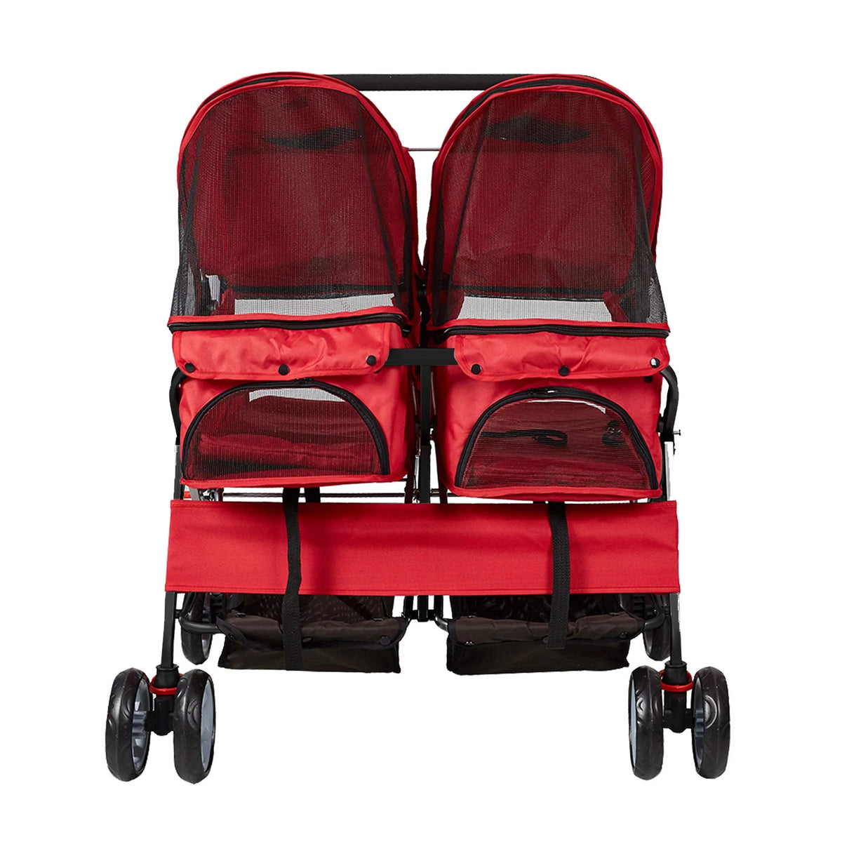 Double Pet Stroller Foldable Two-Seater Carrier Strolling Cart F7420