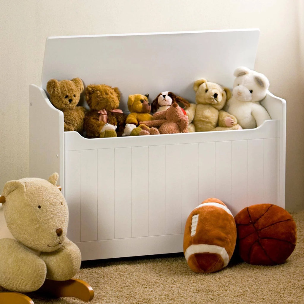 Wood Storage Bench in White F36426