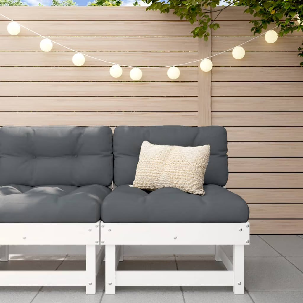 White Solid Wood Pine Sofa with Cushions L871