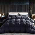 Queen Size Goose Down Comforter, 70 oz Fill Weight, White, Egyptian Cotton V1621