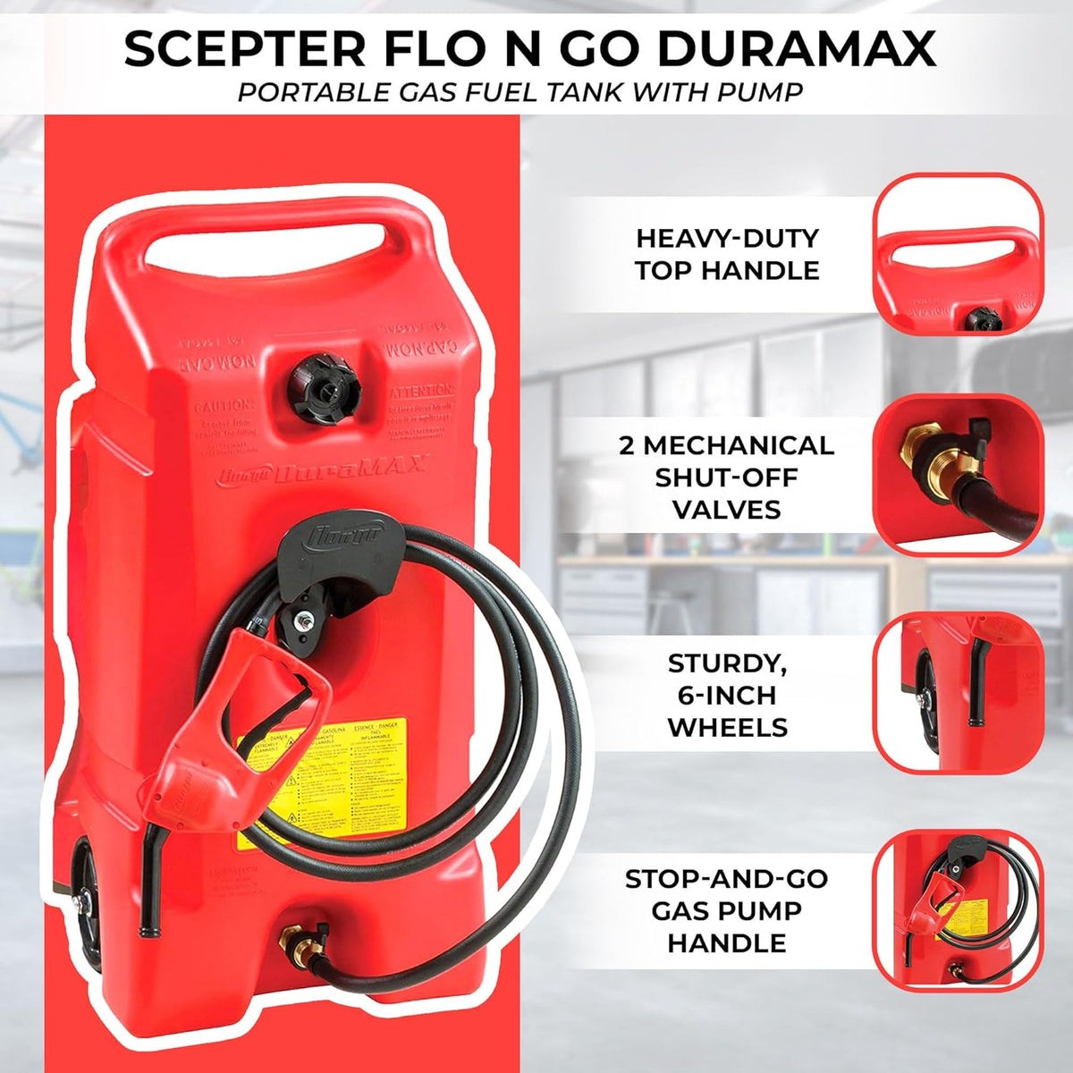 14 Gallon Portable Gas Fuel Tank Container with Siphon Pump and Hose, 2 Pack, Red H352208