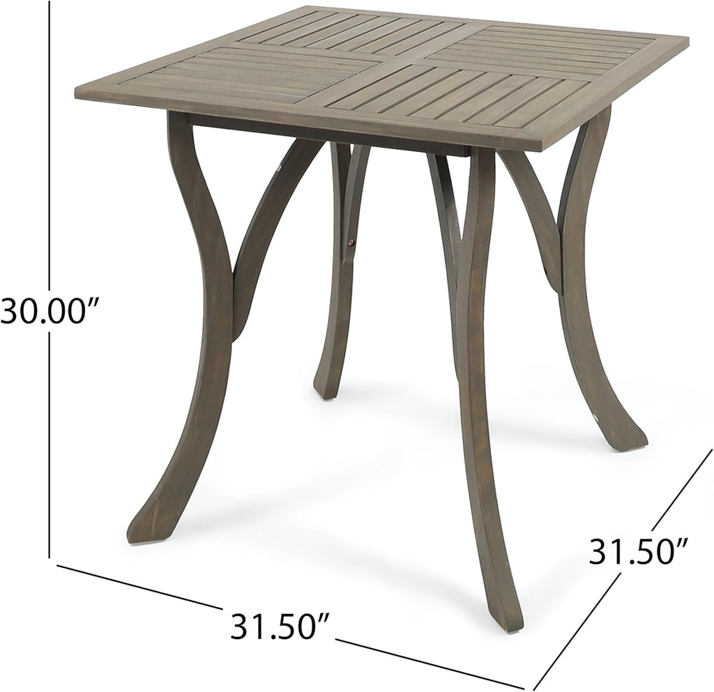 Gray Acacia Wood Square Dining Table Y8986