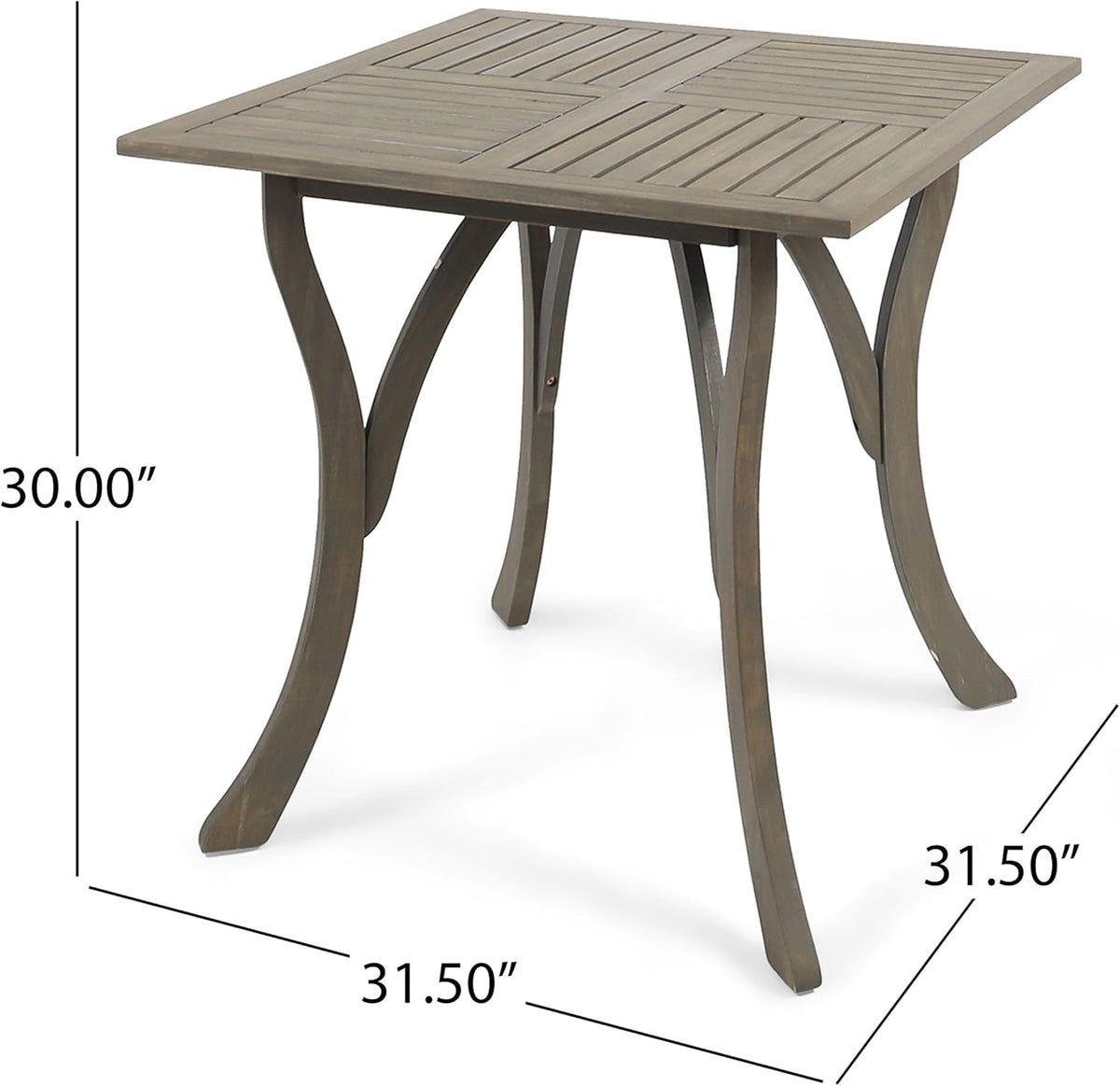 Gray Acacia Wood Square Dining Table Y8986