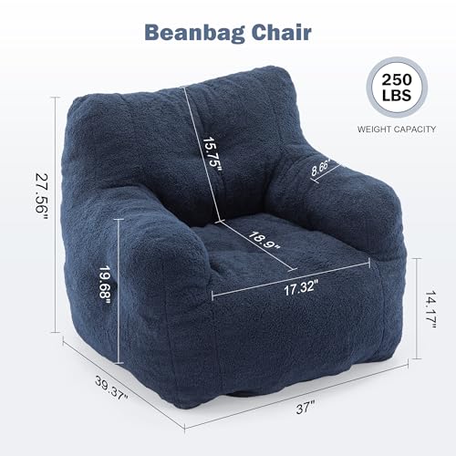 3FT Teddy Fabric Bean Bag Chair with Filler Q31300