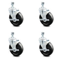 5 inch Hard Rubber Wheel Swivel Caster Set with Brake C984774