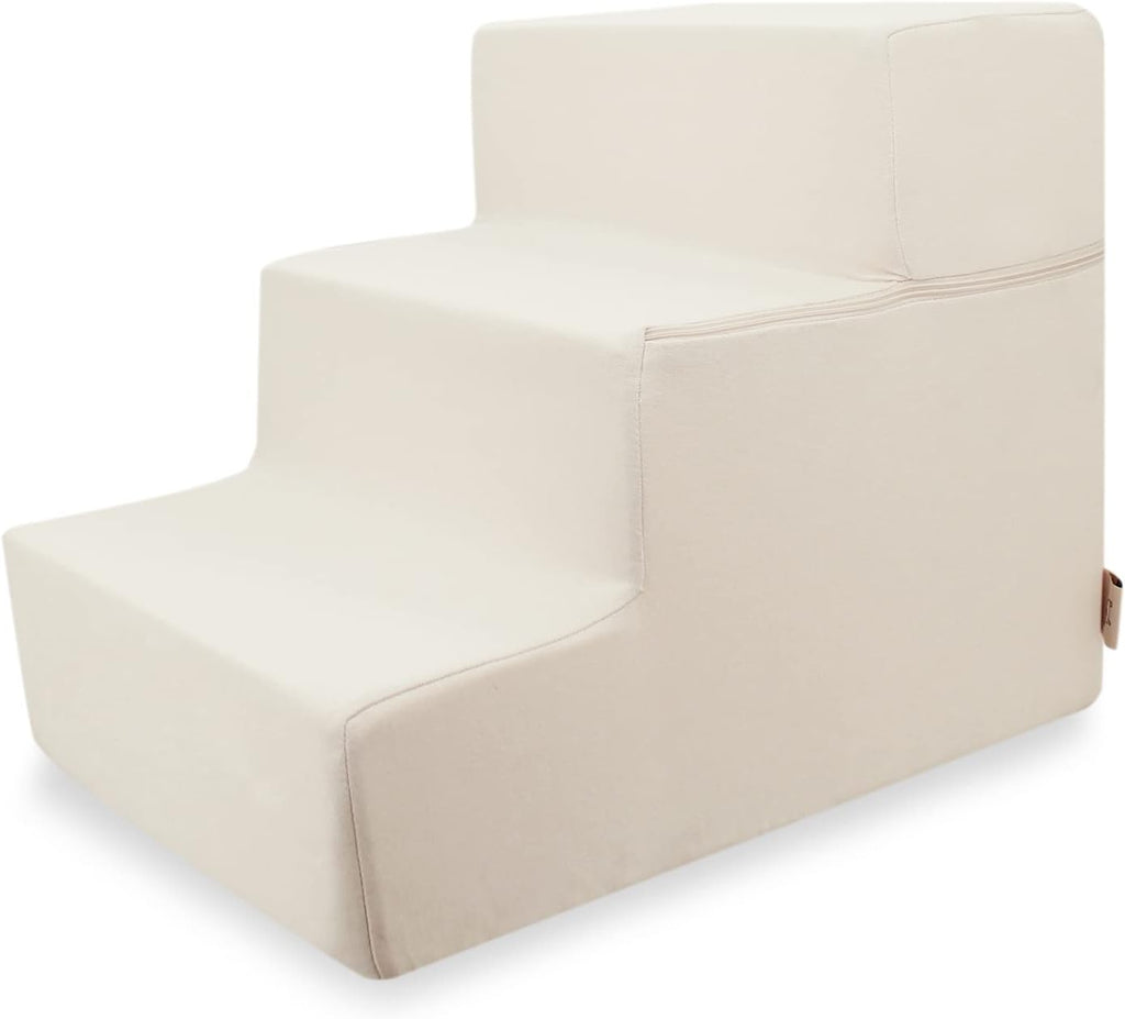 Ash Gray Linen 3-Steps Pet Stairs Pack of 2 D152035