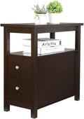 Wooden End Table with Drawer and Storage Shelf P92146