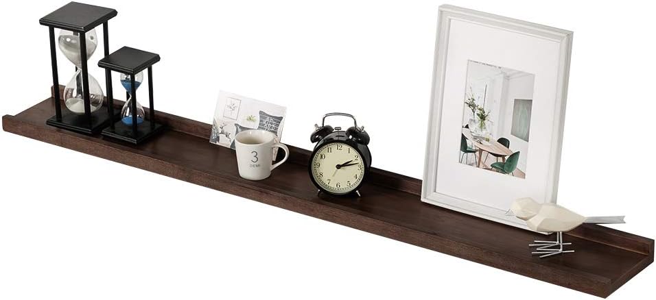 Walnut 12 Inches Solid Wood Floating Wall Shelves U1629