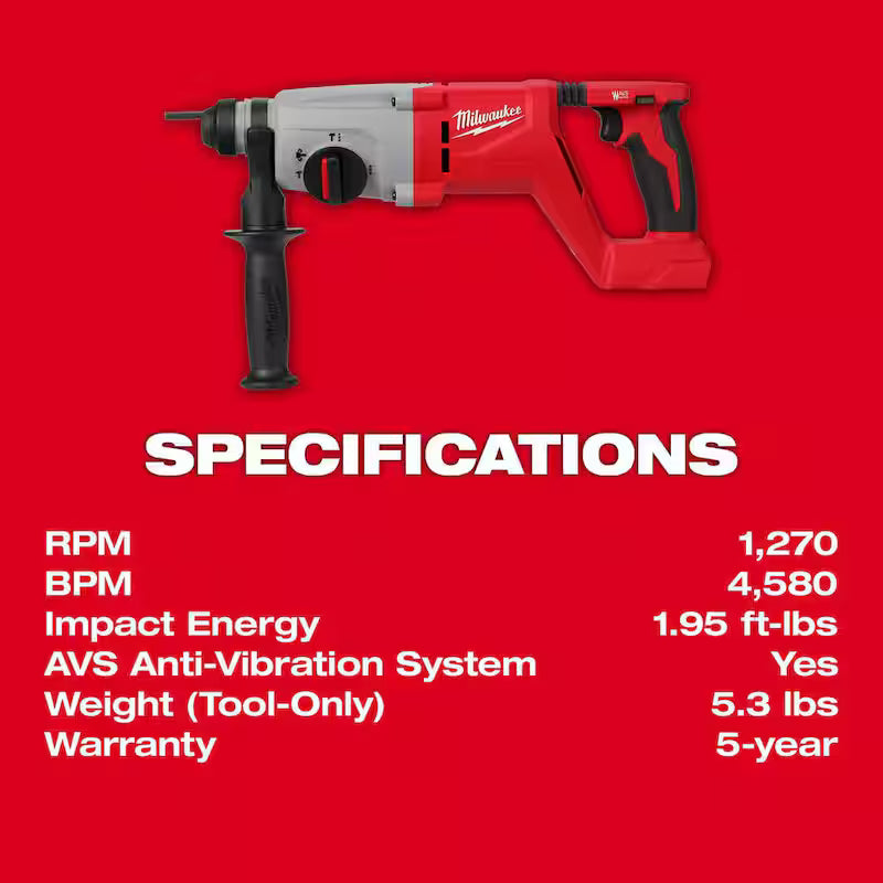 18V Brushless Cordless SDS-Plus Rotary Hammer with Angle Grinder R457