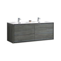 60 in. Double Sink Wall Mount Ocean Gray Bathroom Vanity B386845