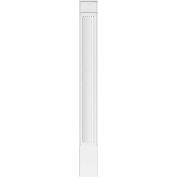 Fluted PVC Pilaster with Decorative Capital & Base (Pair) U2264