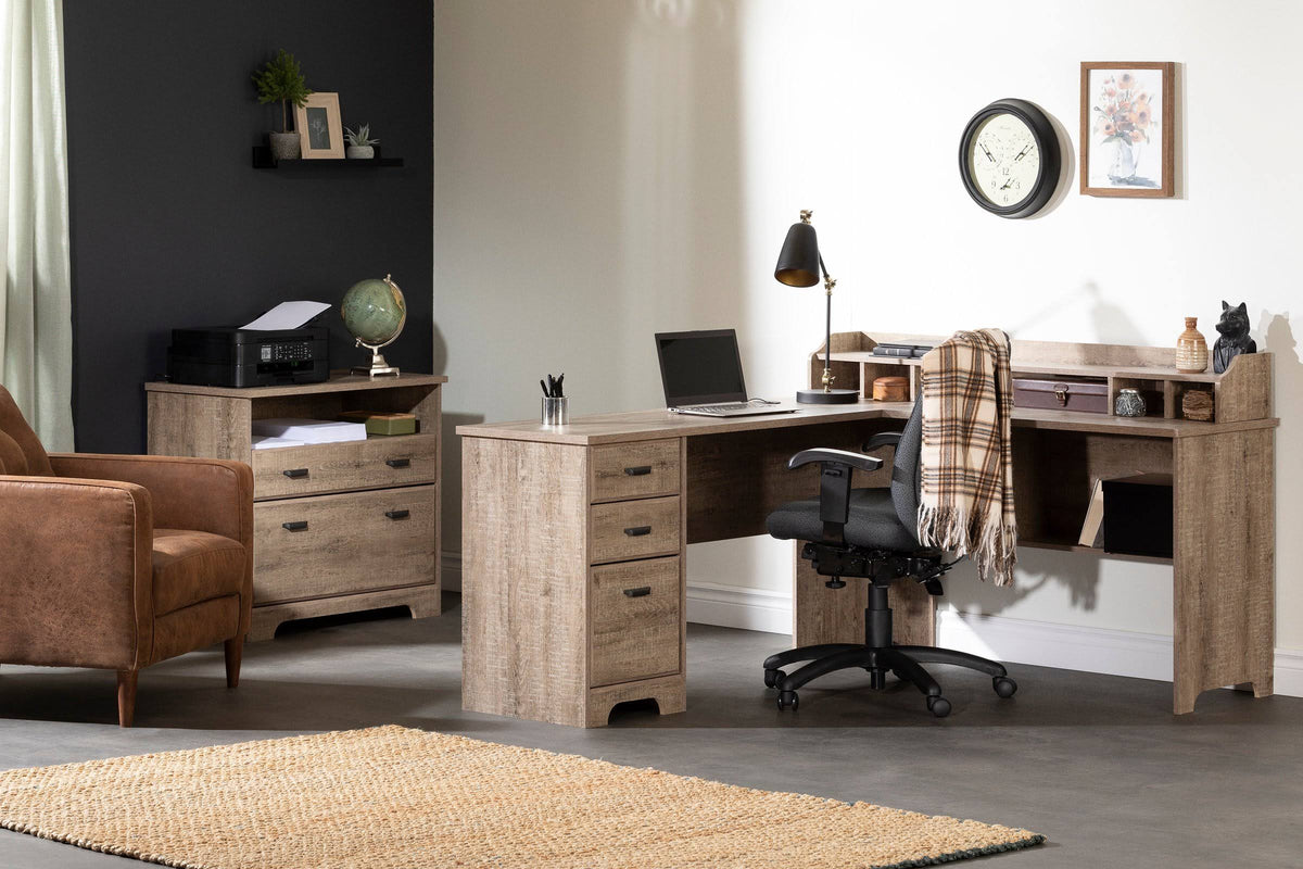 Weathered Oak L-Shaped Desk Z65900