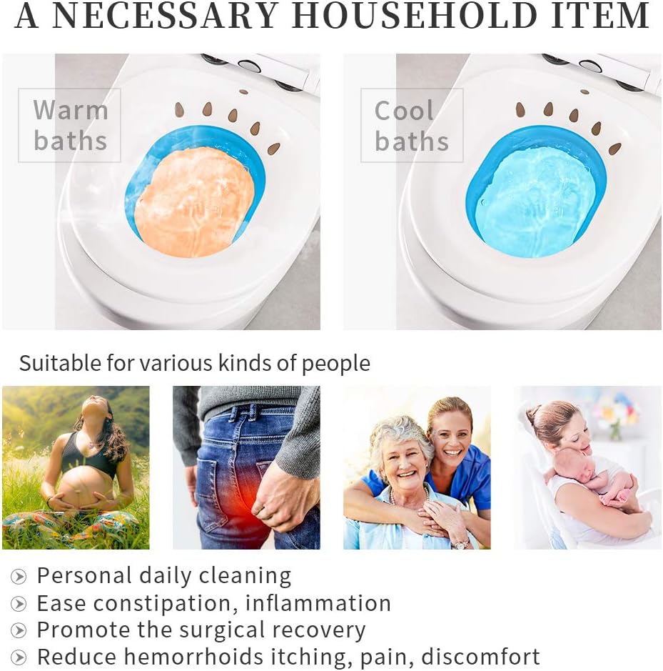 Foldable Sitz Bath Basin for Toilet Seat Y91973