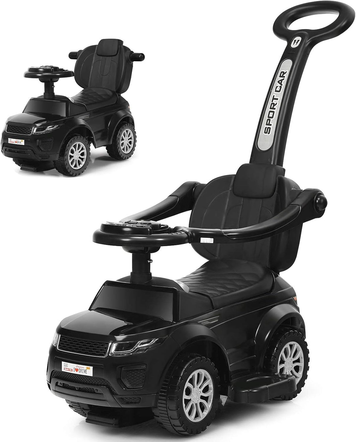 3 in 1 Ride on Push Car with Horn Music Light Pink V908513