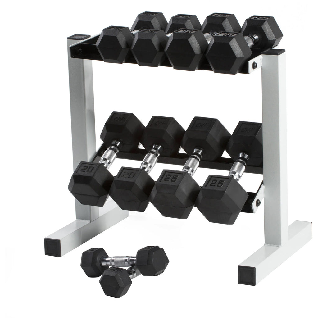 50 lb Rubber Hex Dumbbell Weight Set U3619