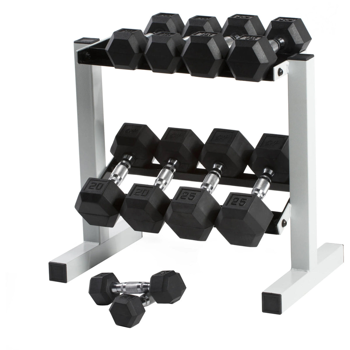 50 lb Rubber Hex Dumbbell Weight Set U3619