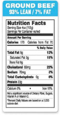 1.5 x 3.0 inch Ground Beef Label, 1000 per roll W49025
