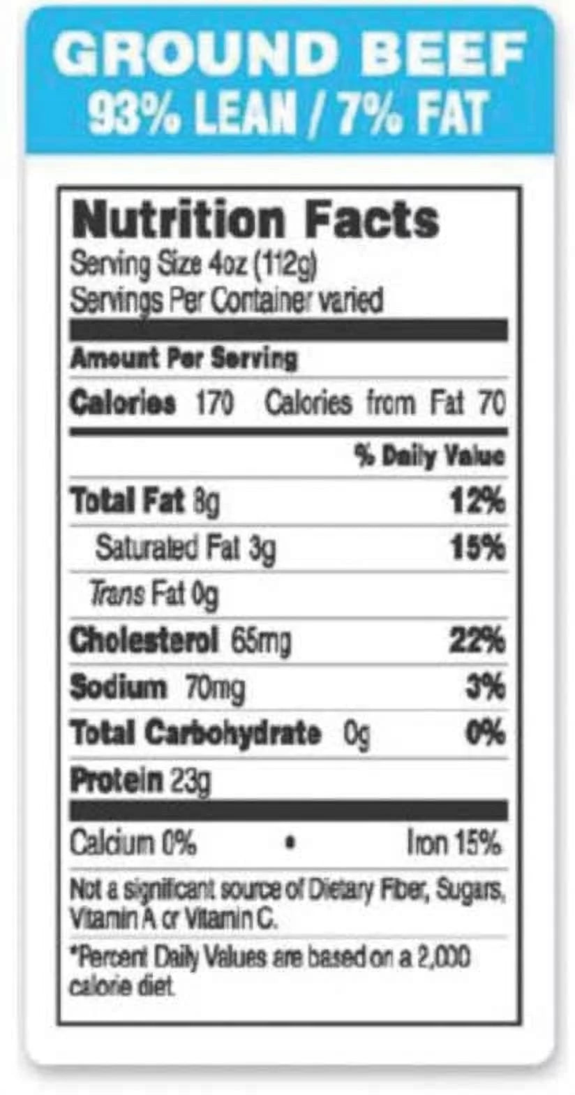 1.5 x 3.0 inch Ground Beef Label, 1000 per roll W49025
