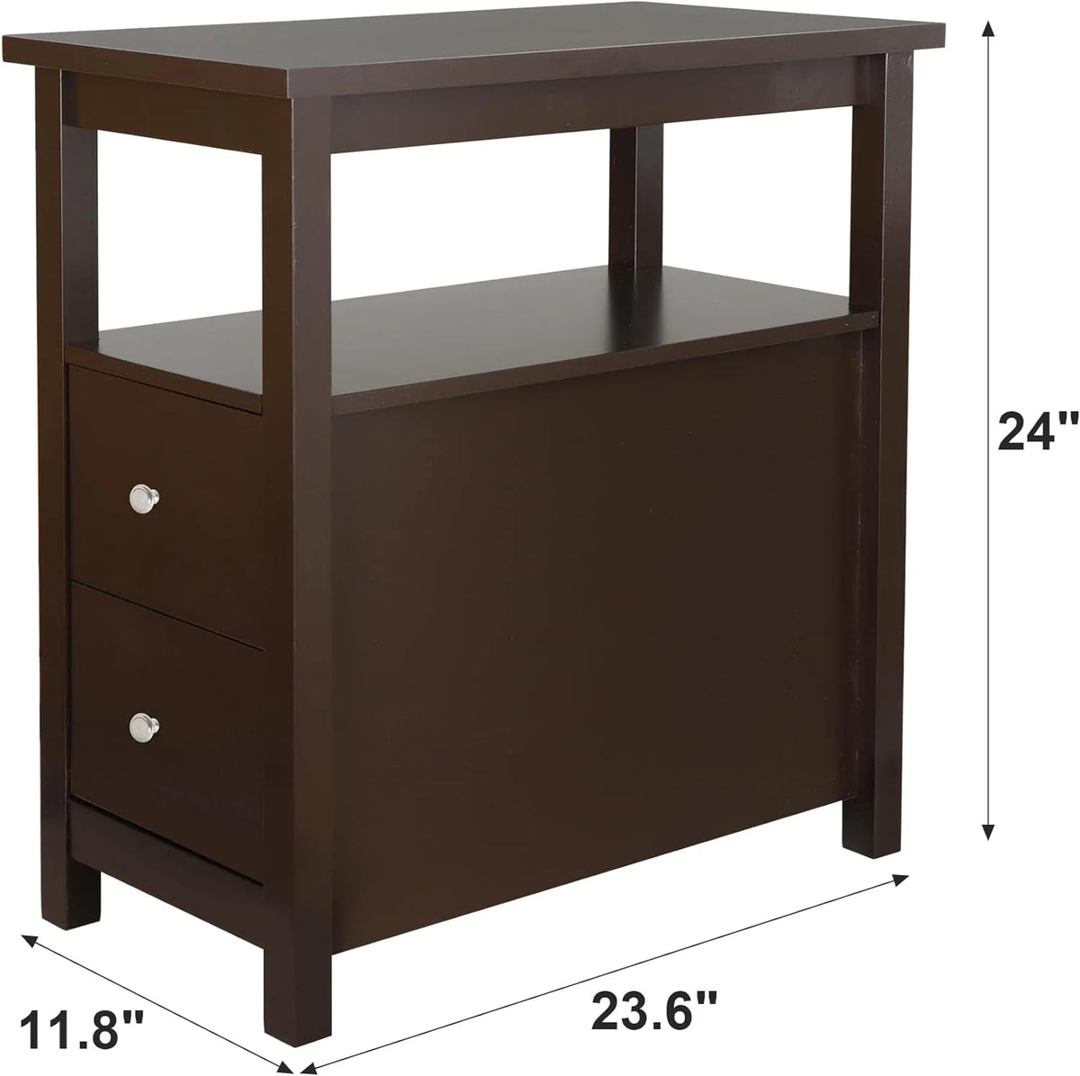 Wooden End Table with Drawer and Storage Shelf P92146