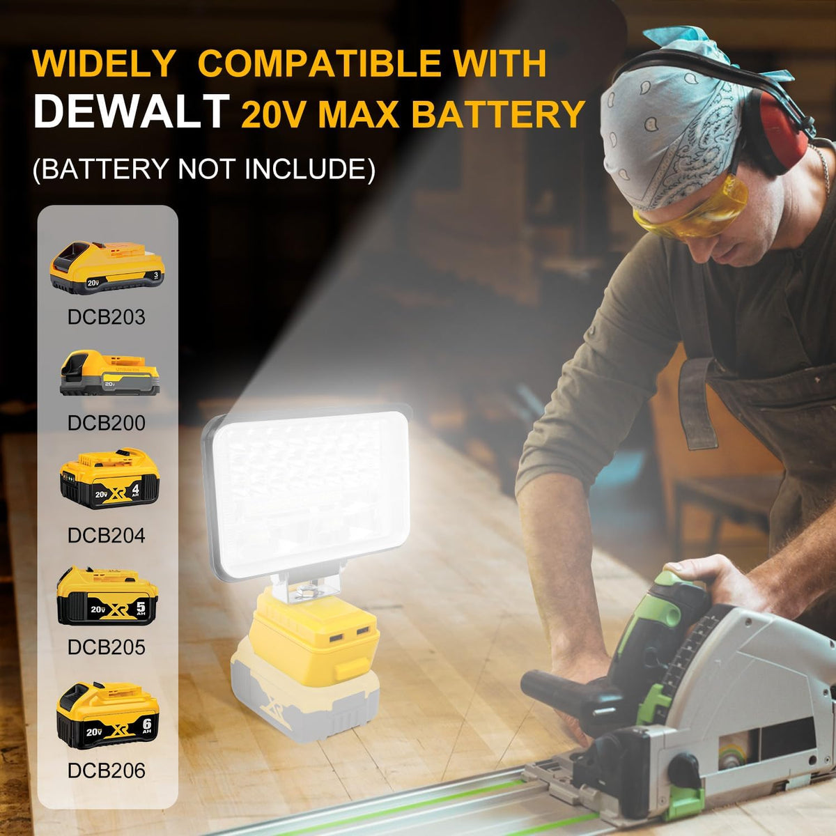 2 Pack Cordless 20V LED Work Light S698
