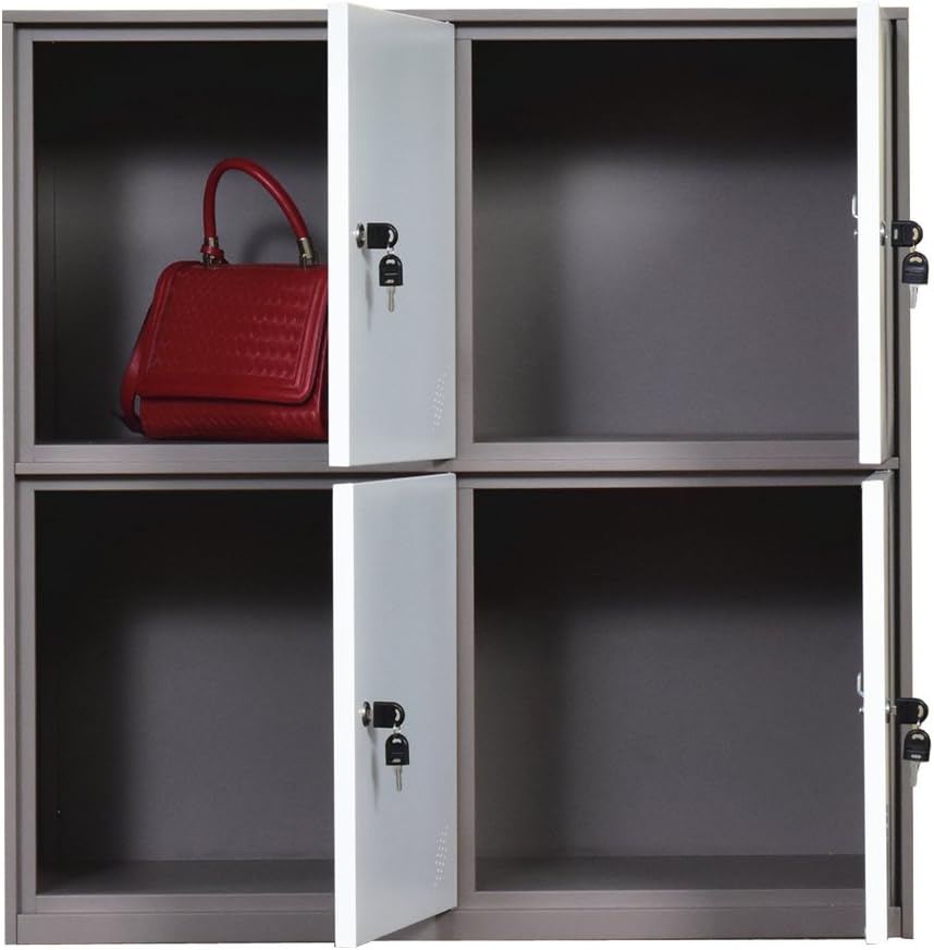 White Metal Storage Cabinet with Doors and Lock Z920218