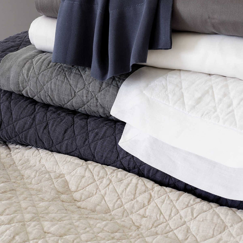 King Washed Linen Ivory Quilt Y7391
