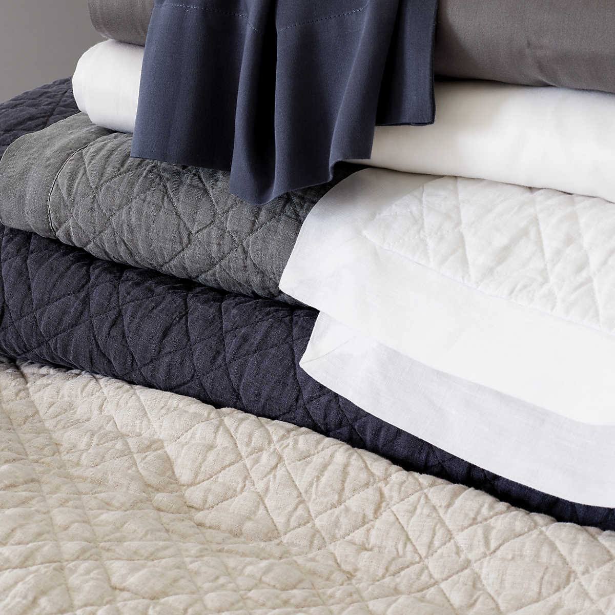 King Washed Linen Ivory Quilt Y7391