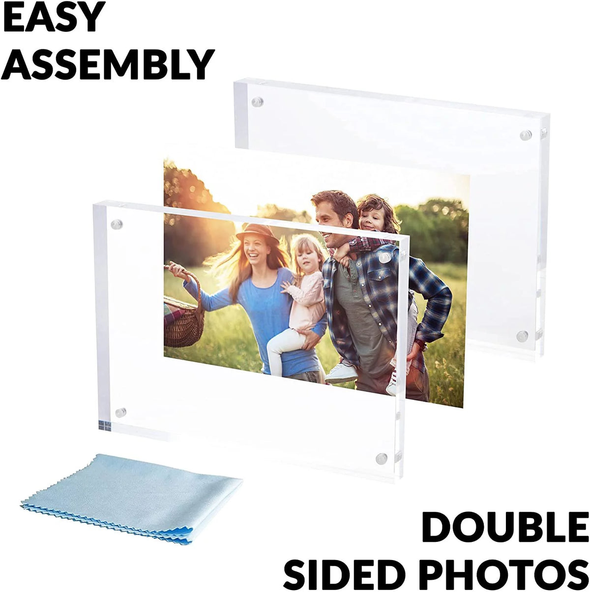 Magnetic Acrylic Photo Frame 5 in x 7 in Clear Pack of 3 A711888
