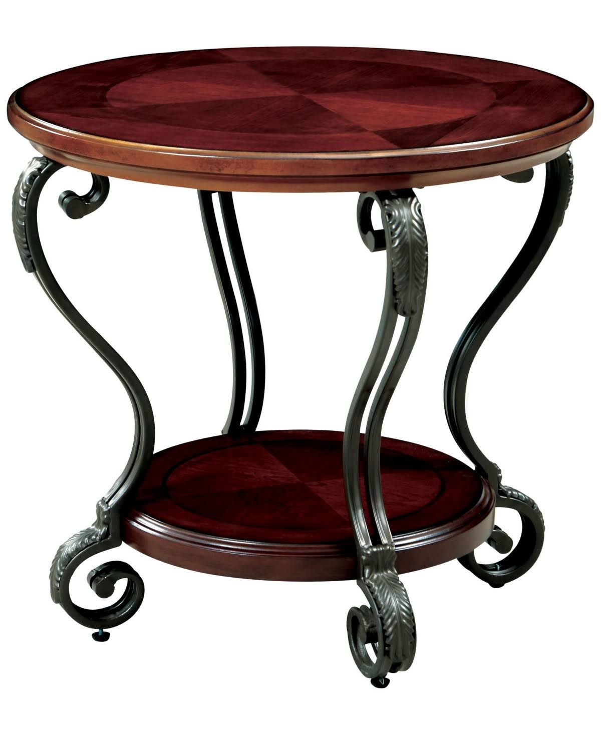 Brown Scrolled Leg End Table E135799