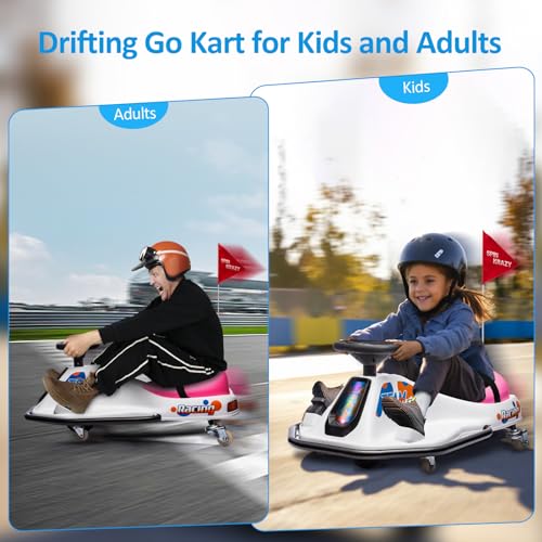 24V Electric Drifting Go Kart White Pink J734498