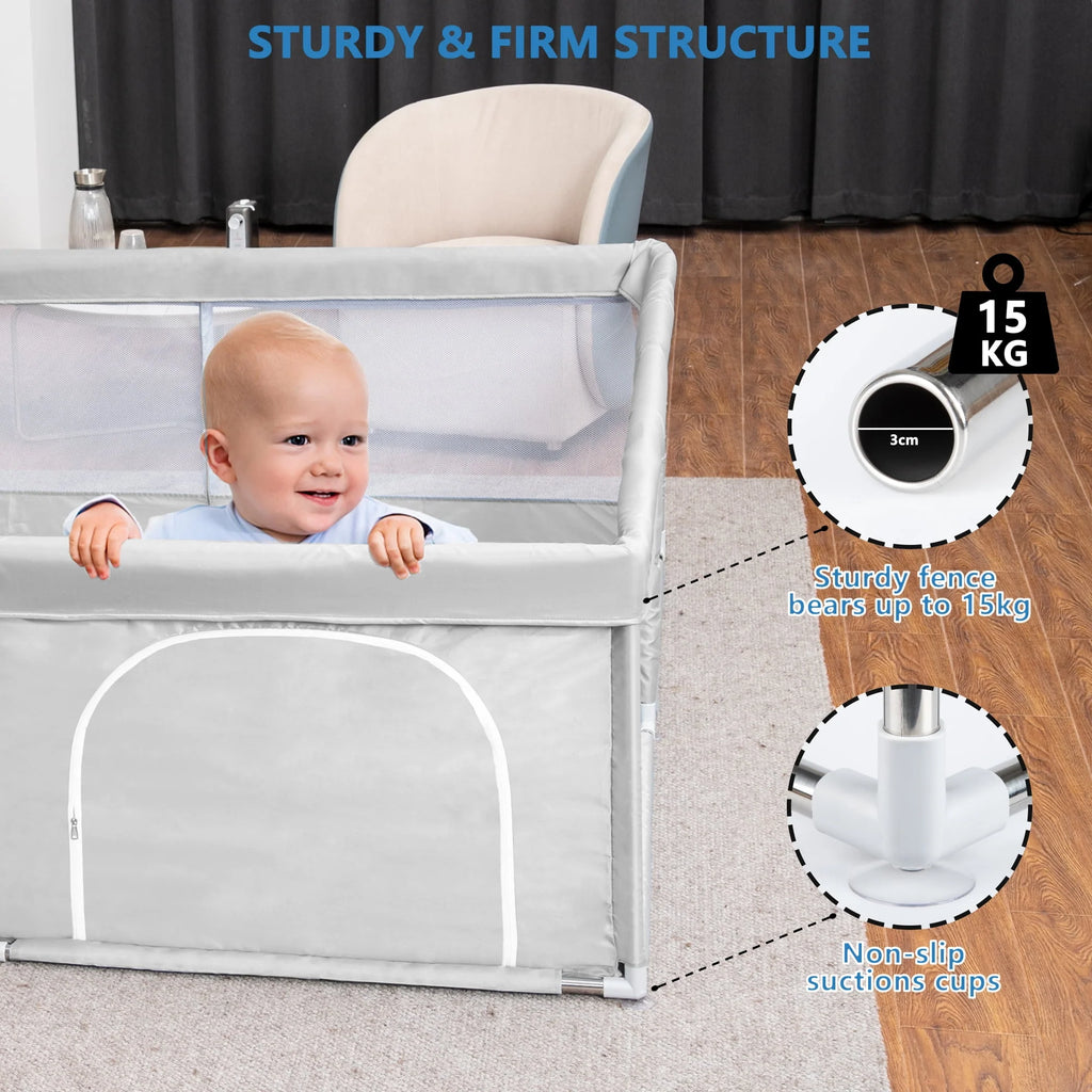 Large Gray Baby Playpen Q398662