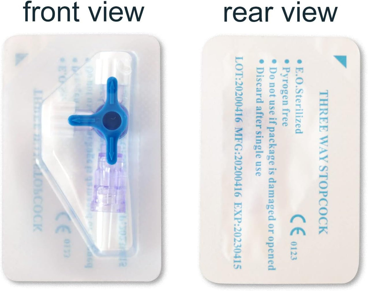 3-Way Luer Stopcocks, Sterile, 10 Pcs G352
